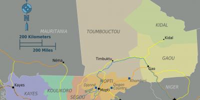 Mali maantiede kartta