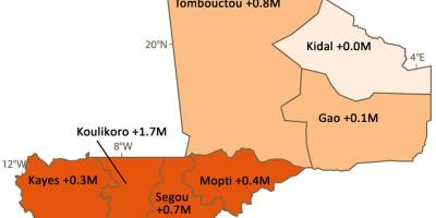 Kartta Malin väestöstä